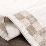 Azrika Beige Checkered Washable Rug - Promo