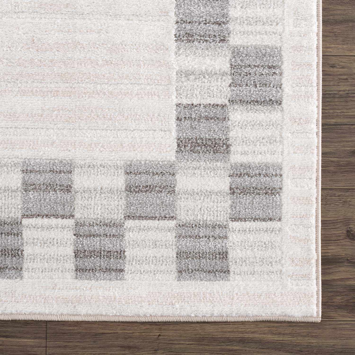 Azrika Gray Checkered Washable Rug - Clearance