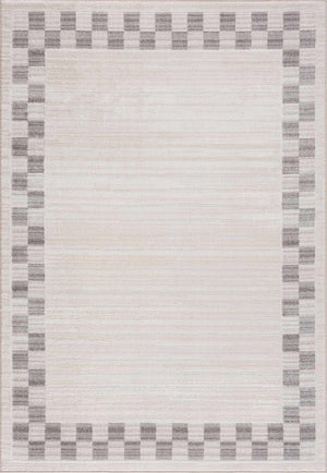 Azrika Gray Checkered Washable Rug