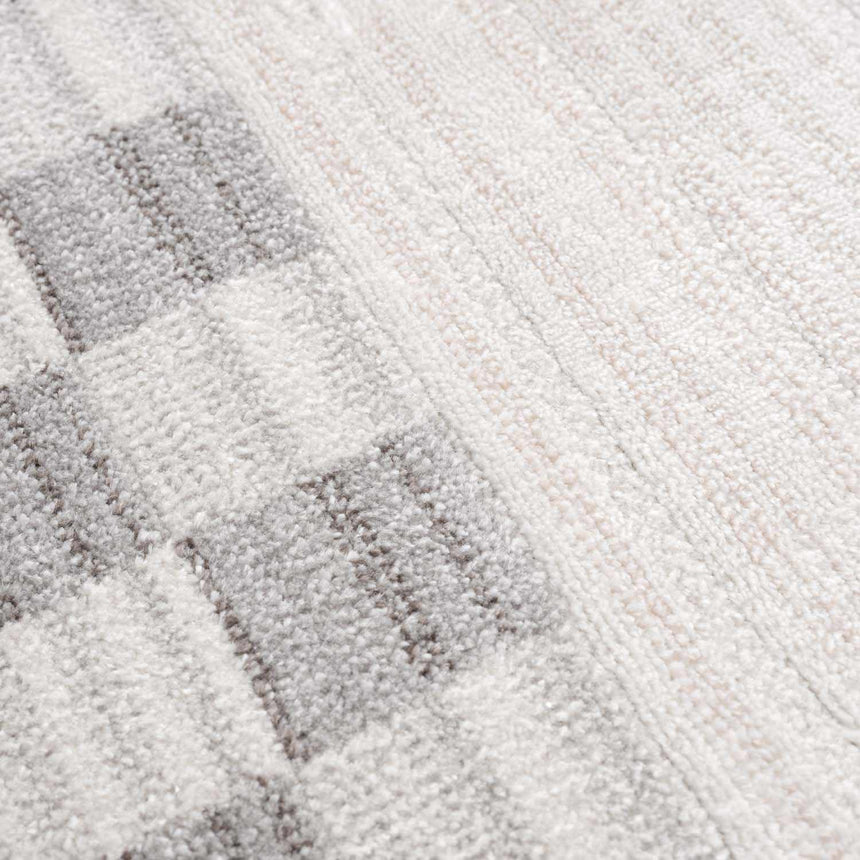 Azrika Gray Checkered Washable Rug - Clearance