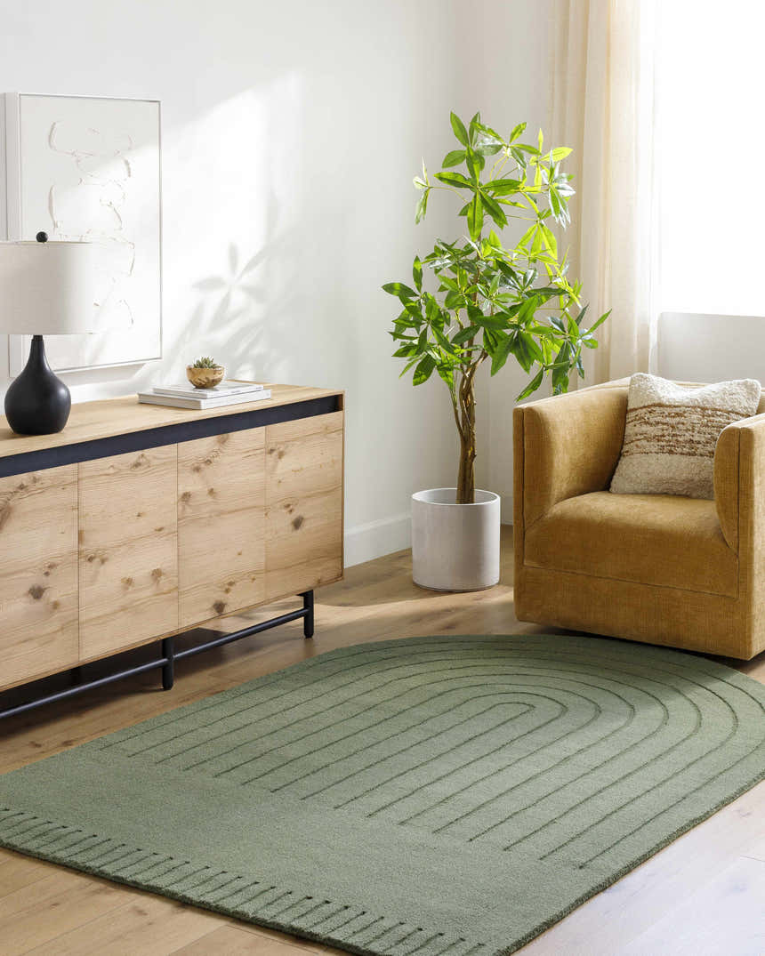Made to Order Custom Size Arnona Green Area Rug