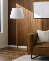 Vigonzone Metallic Brass Contemporary Floor Lamp