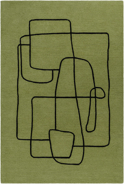 Sample Vatsa Green Abstract Area Rug