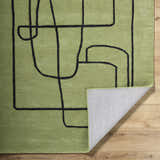 Made to Order Custom Size Vatsa Green Abstract Area Rug