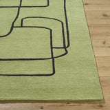 Vatsa Green Abstract Area Rug