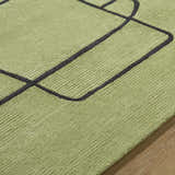 Made to Order Custom Size Vatsa Green Abstract Area Rug
