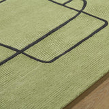 Made to Order Custom Size Vatsa Green Abstract Area Rug