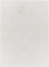 Aucoin Cream 3D Rainbow Washable Area Rug