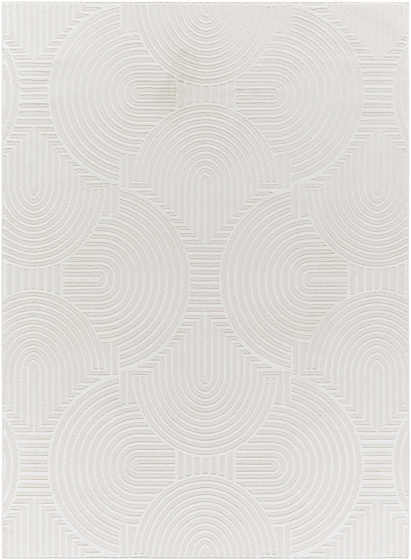 Aucoin Cream Rainbow Washable Area Rug