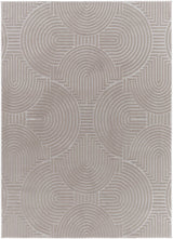 Aucoin Taupe 3D Rainbow Washable Area Rug
