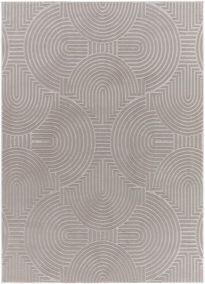 Aucoin Taupe Rainbow Washable Area Rug