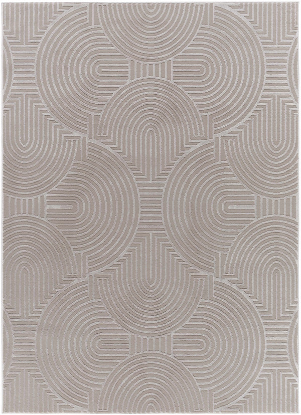 Aucoin Taupe Rainbow Washable Area Rug