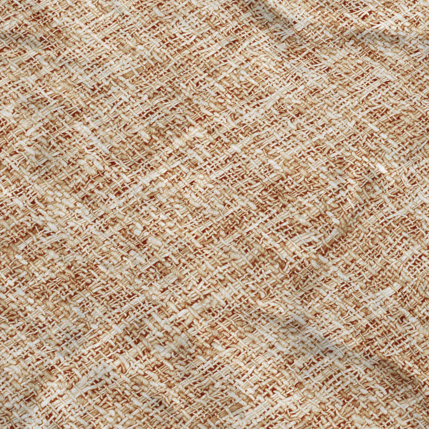 Close-up of the caramel Dalyn Luxury Voyage VY1 Copper Washable Area Rug, showing its woven texture and farmhouse style.