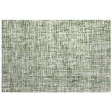 Close-up of the woven texture of the Dalyn Luxury Voyage VY1 Fern Washable Area Rug in green.
