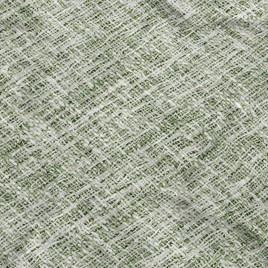 Close-up of the green woven texture of the Dalyn Luxury Voyage VY1 Fern Washable Area Rug.
