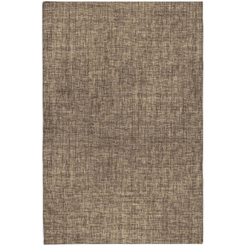 Close-up of the textured Dalyn Luxury Voyage VY1 Mocha Washable Area Rug in light brown.