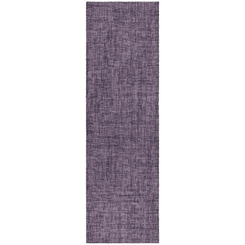 Close-up of the textured Dalyn Luxury Voyage VY1 Plum Washable Area Rug in dark purple.