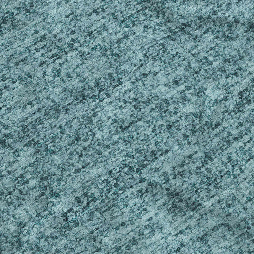 Close-up of the Dalyn Luxury Voyage VY2 Teal Washable Area Rug, featuring a textured, mottled teal pattern.