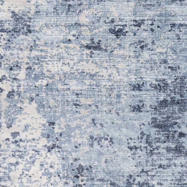 Sample Wardle Abstract Blue/White Viscose Rug - Clearance