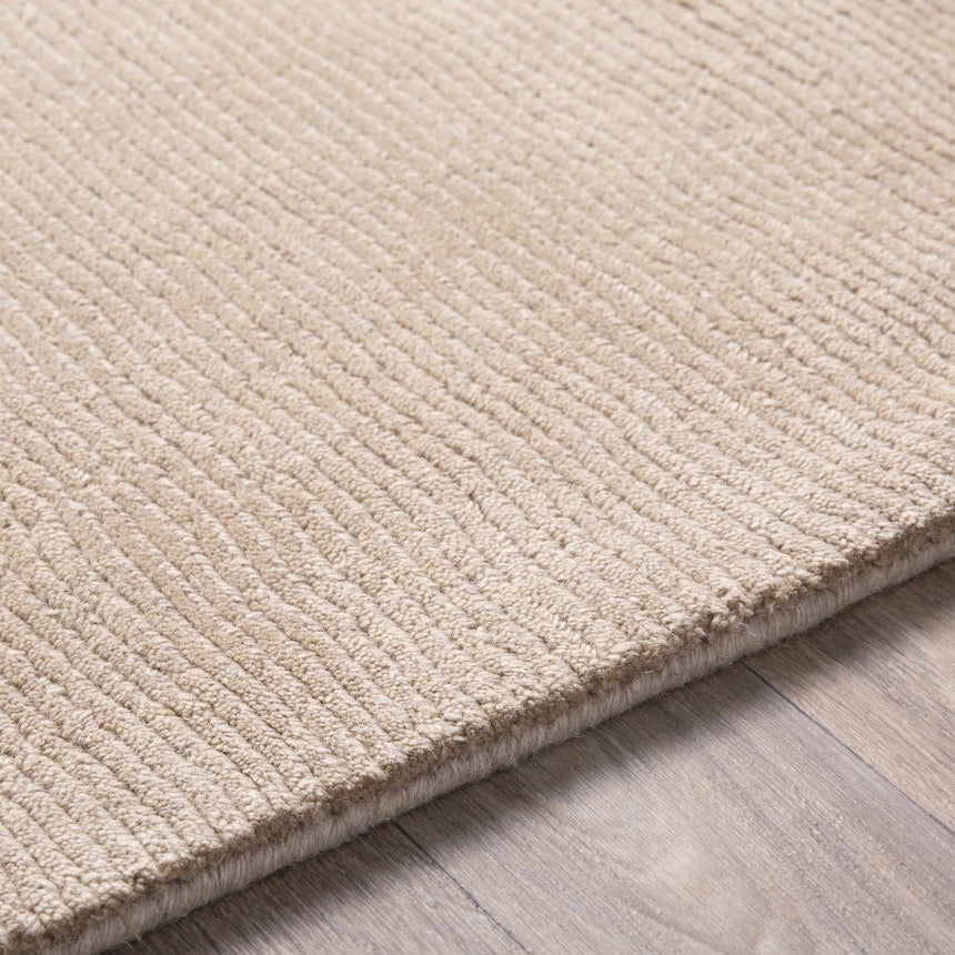 Made to Order Custom Size Brockton Solid Wool Tan Area Rug