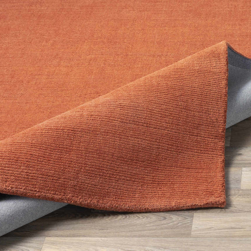 Made to Order Custom Size Brockton Solid Wool Orange Area Rug