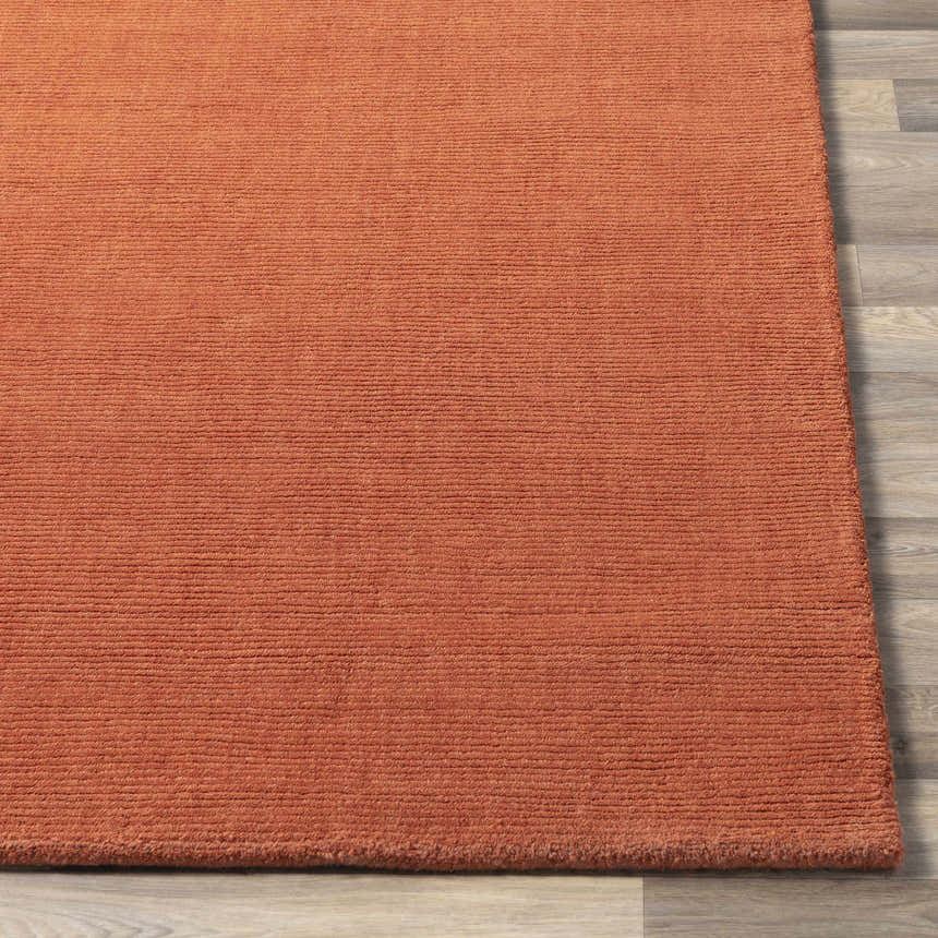Made to Order Custom Size Brockton Solid Wool Orange Area Rug