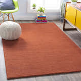 Made to Order Custom Size Brockton Solid Wool Orange Area Rug