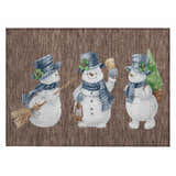 Dalyn Wonderland WN34 Brown Washable Area Rug with cute snowman and holiday design.