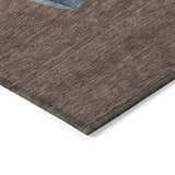 Close-up of the brown Dalyn Wonderland WN34 rug, showing its subtle texture and pattern. Washable, indoor/outdoor rug.