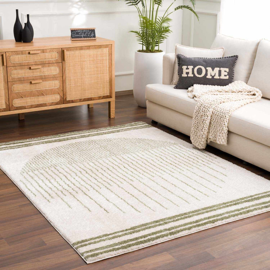 Apichu Green Washable Area Rug