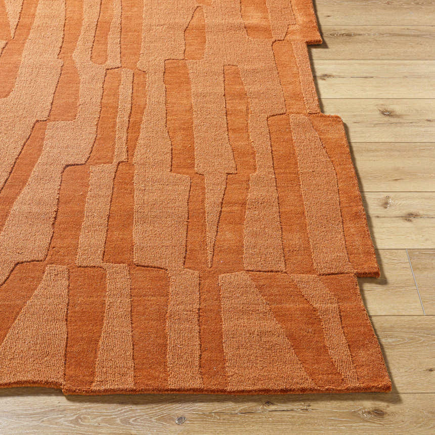 Made to Order Custom Size Yonah Orange Abstract Area Rug