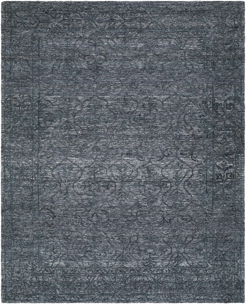 Made to Order Custom Size Yadid Black Wool Area Rug
