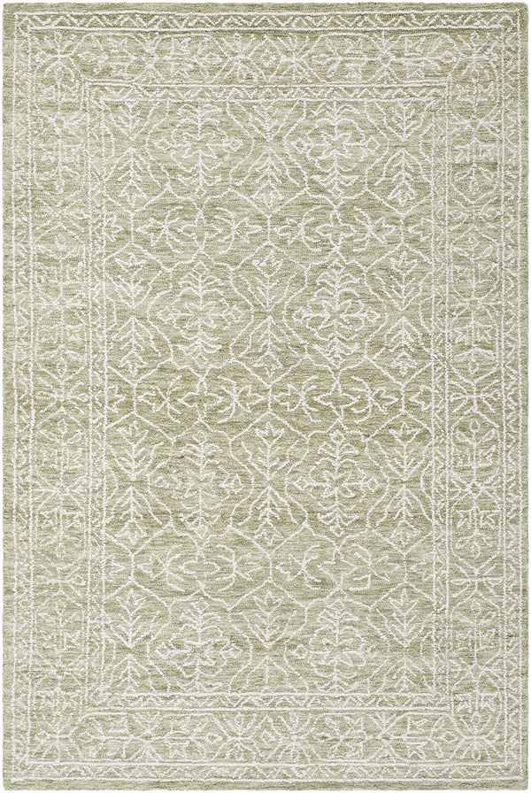 Yadid Green Wool Area Rug