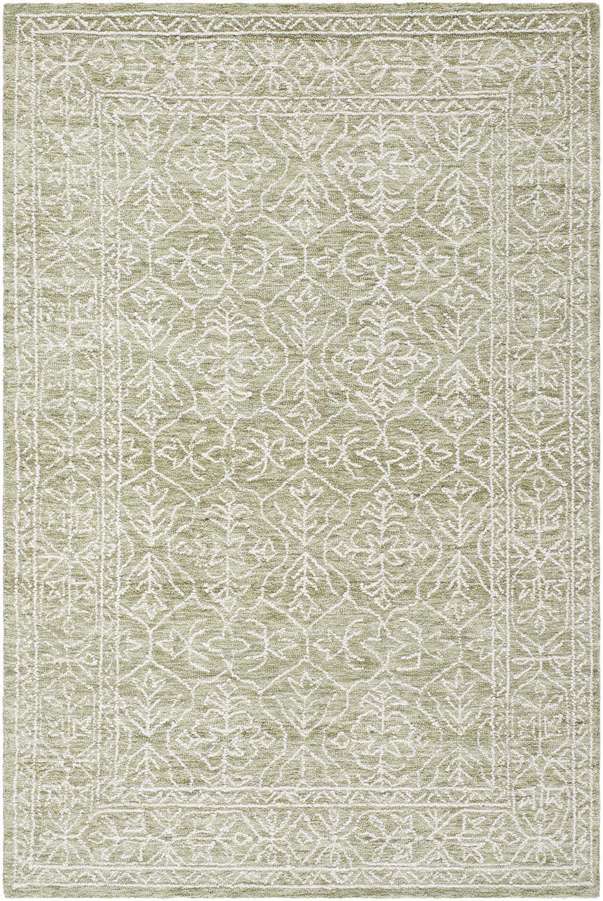Made to Order Custom Size Yadid Green Wool Area Rug