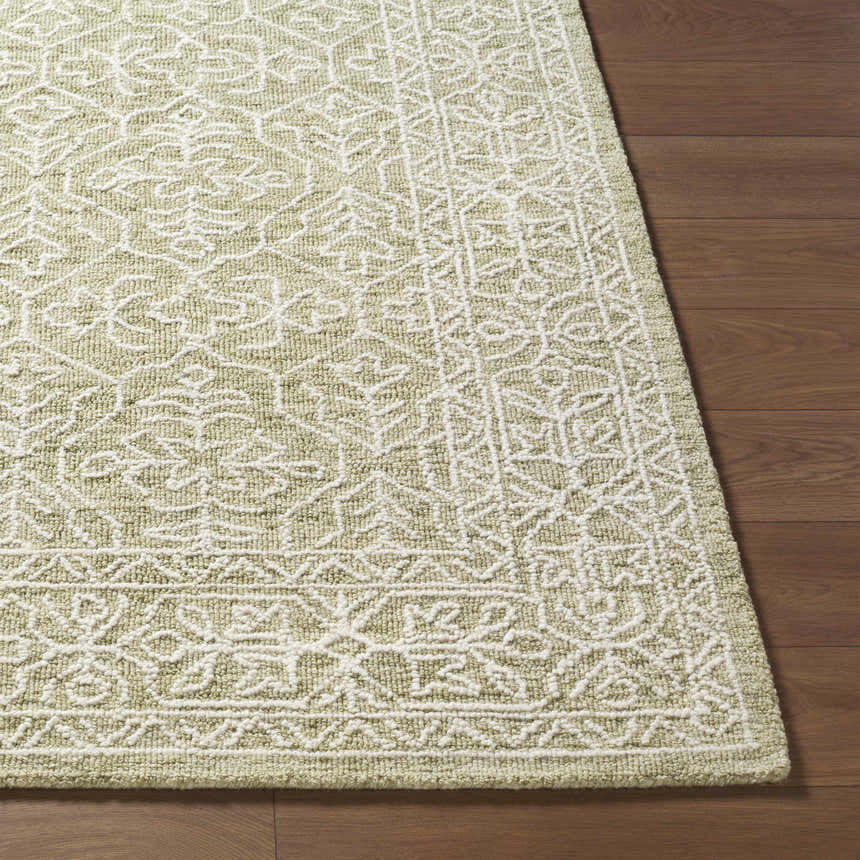 Made to Order Custom Size Yadid Green Wool Area Rug