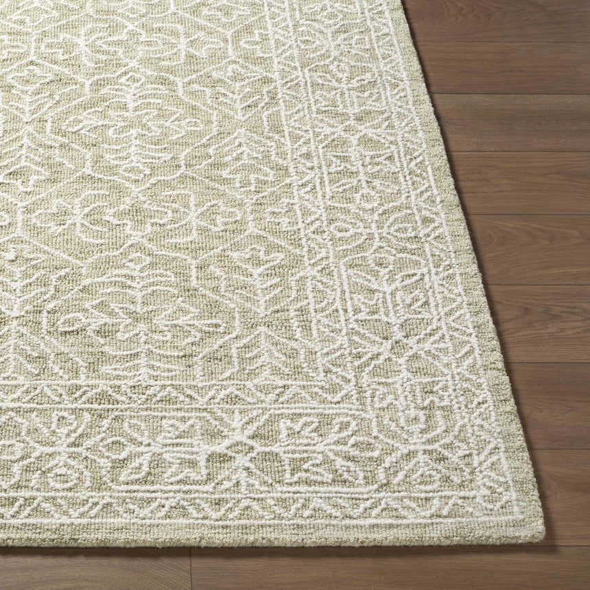 Made to Order Custom Size Yadid Green Wool Area Rug