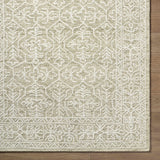 Yadid Green Wool Area Rug