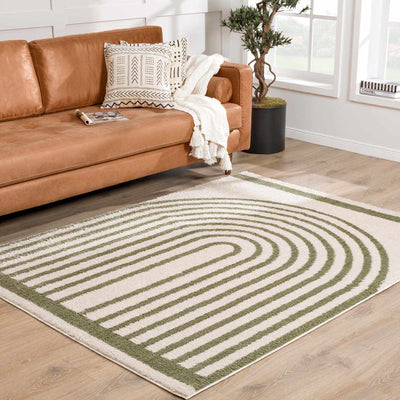 Yasuo Green Washable Area Rug