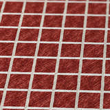 Close-up of the Dalyn York YO1 Red Washable Area Rug featuring a chestnut and ivory grid pattern.