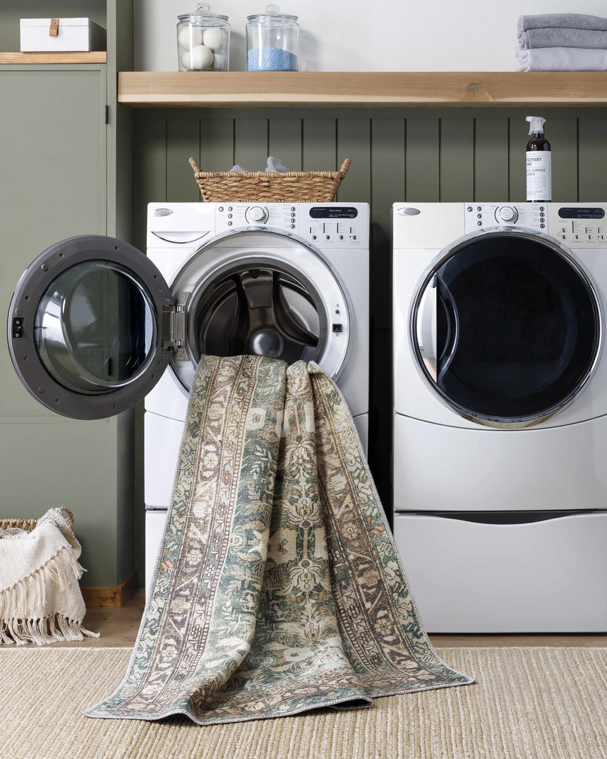 Acoose Vintage Flat Pile Washable Rug