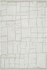 Sample Yetty Silver Grid Wool Rug