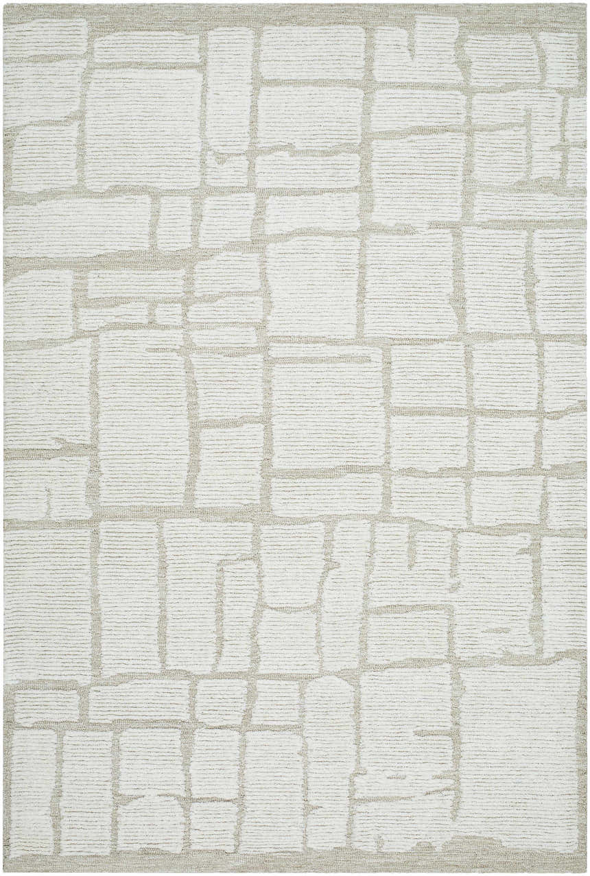 Sample Yetty Silver Grid Wool Rug