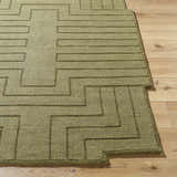 Made to Order Custom Size Yavor Green Geometric Area Rug