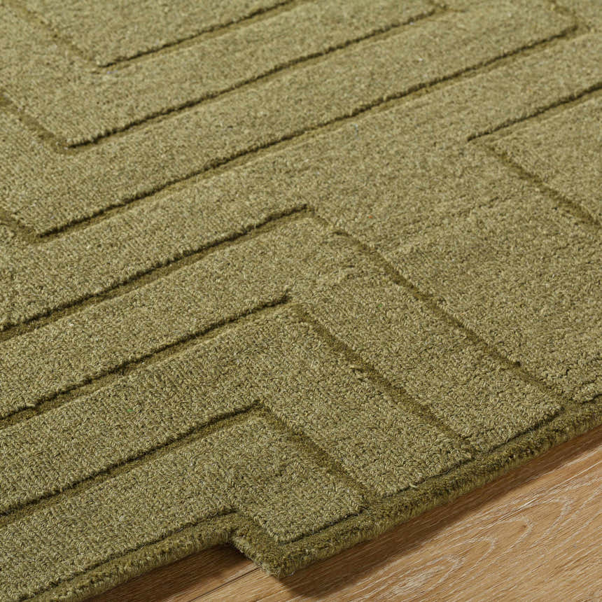 Made to Order Custom Size Yavor Green Geometric Area Rug