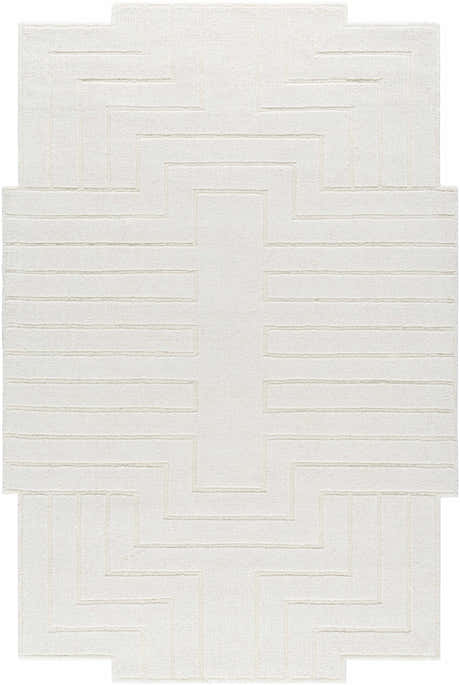 Made to Order Custom Size Yavor White Geometric Area Rug