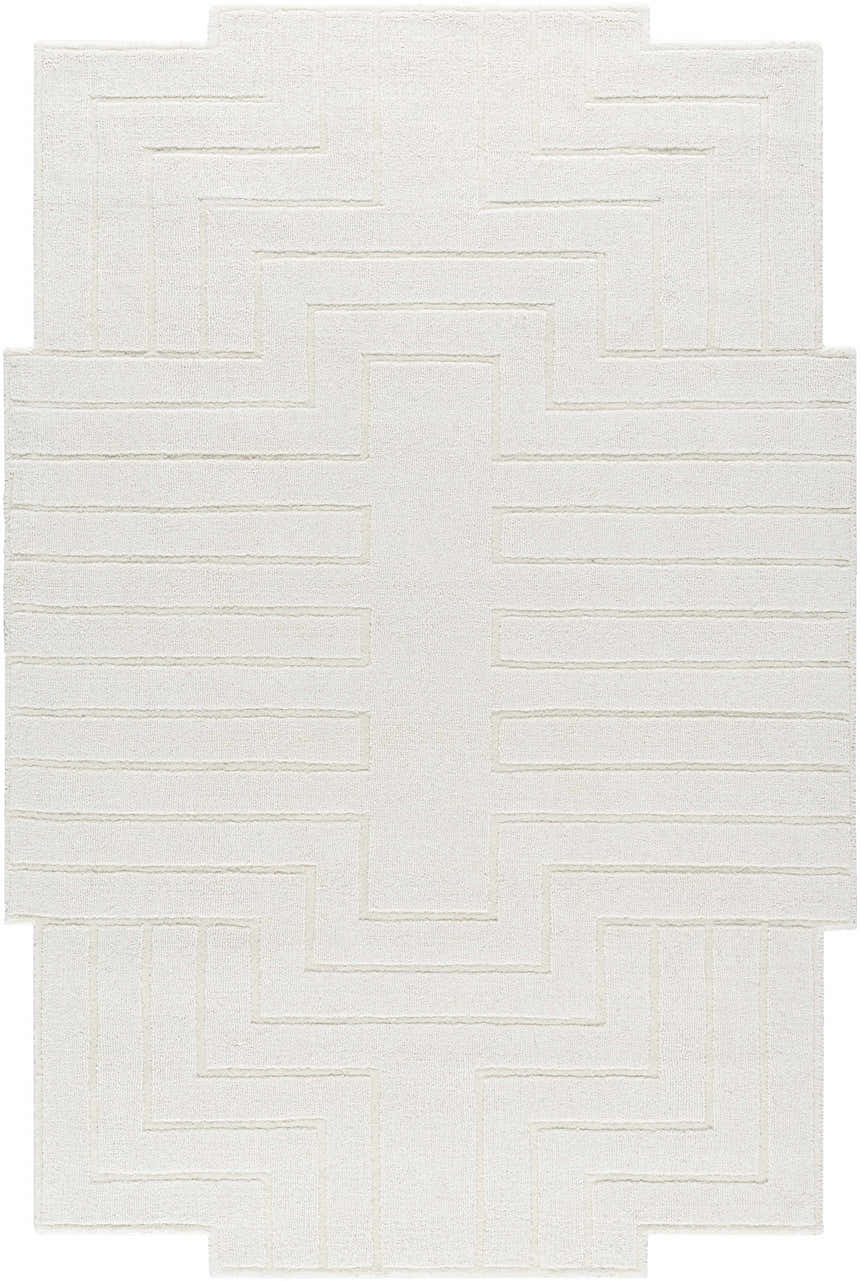 Made to Order Custom Size Yavor White Geometric Area Rug