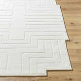Made to Order Custom Size Yavor White Geometric Area Rug