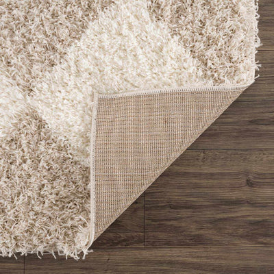 Zahur Cream & Beige Diamond Area Rug