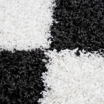 Zahur Black & White Diamond Area Rug