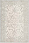 Close-up of the Adriel Cream Area Rug. Features a traditional floral pattern in cream, beige, and gray tones. Design-Rectangle-6796